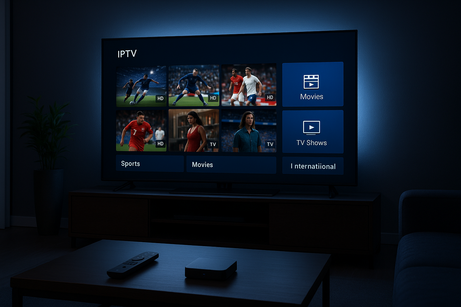 Bannière professionnelle bleu foncé avec le titre “DINO IPTV – Guide Expert Complet du service (et non de l’application)” en typographie blanche moderne.