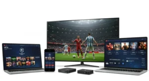 iptv abonnement premium appareils france – illustration des appareils compatibles Firestick, Smart TV, Android Box, PC