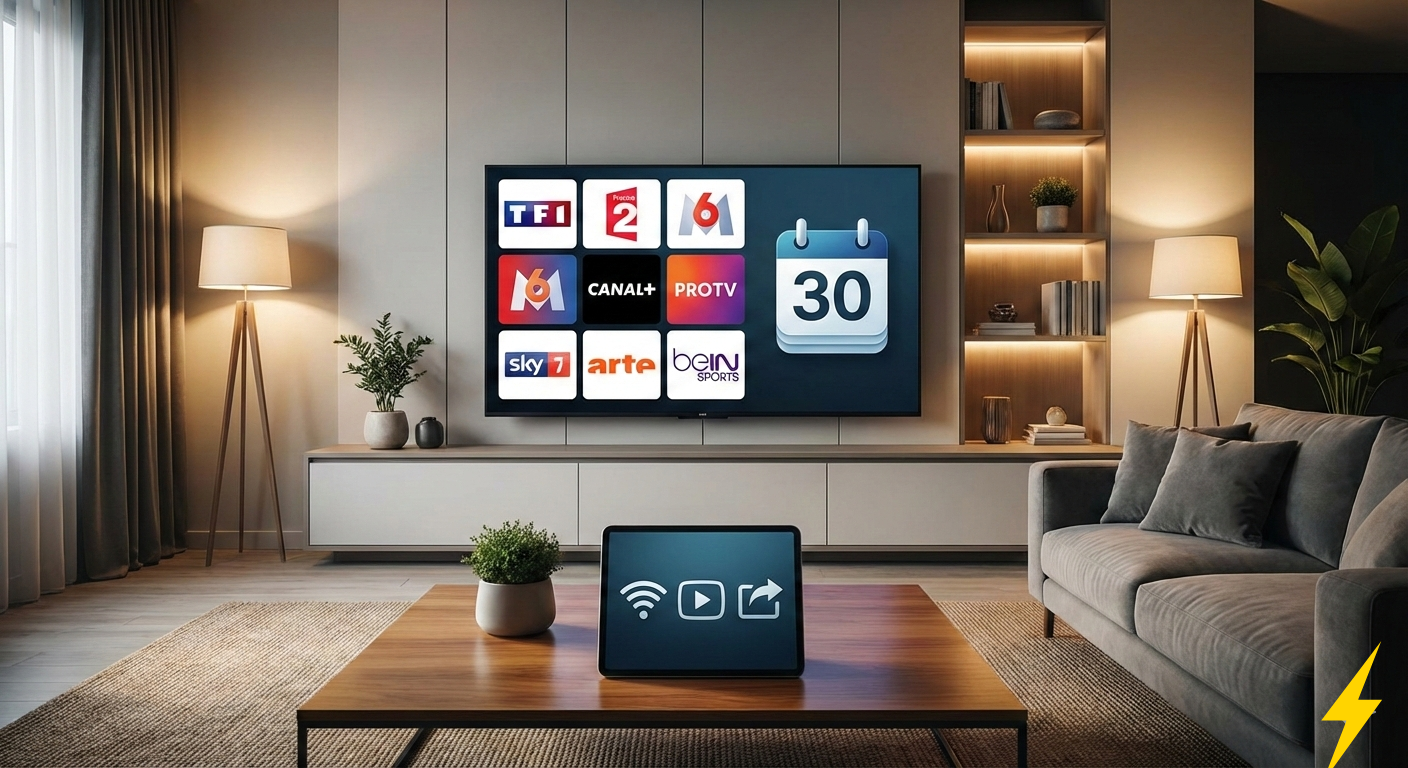 IPTV 1 mois pour tester la télévision par internet sur Smart TV avec chaînes françaises